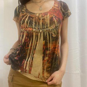 Y2K Grunge Fairy Embellished Vintage (VTG / VNTG)  Short Sleeve Top
